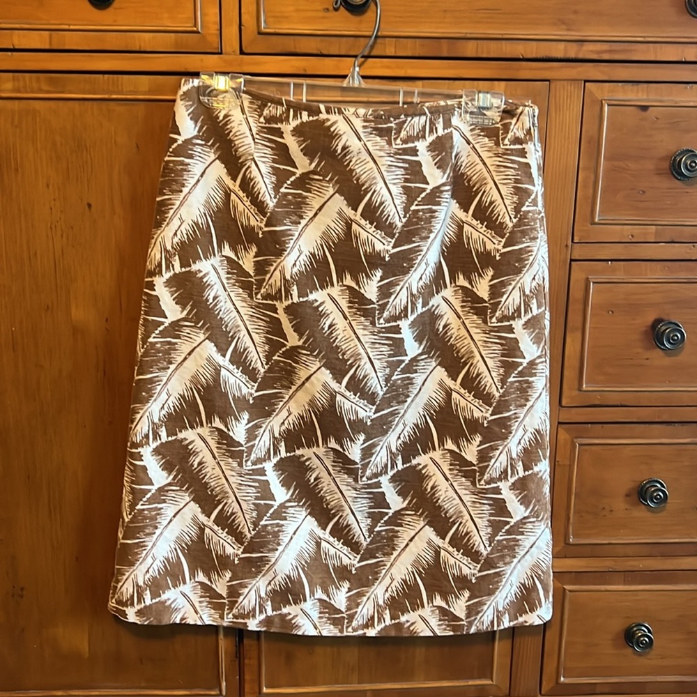 SALE! J.Crew woman’s leaf print linen blend line skirt